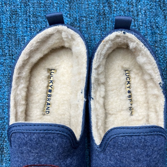 Lucky Brand Kozey 2 Faux Fur Lucky Rainbow Slippers in Blue - Picture 5 of 8
